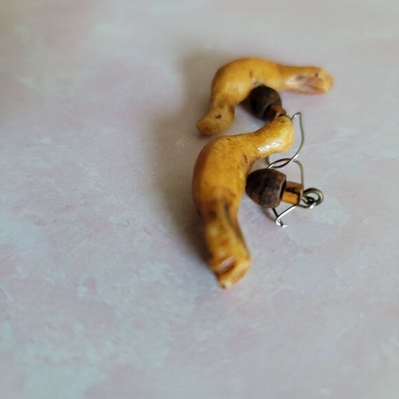 Woodland handmade artisan bird earrings - Picture 2 of 4